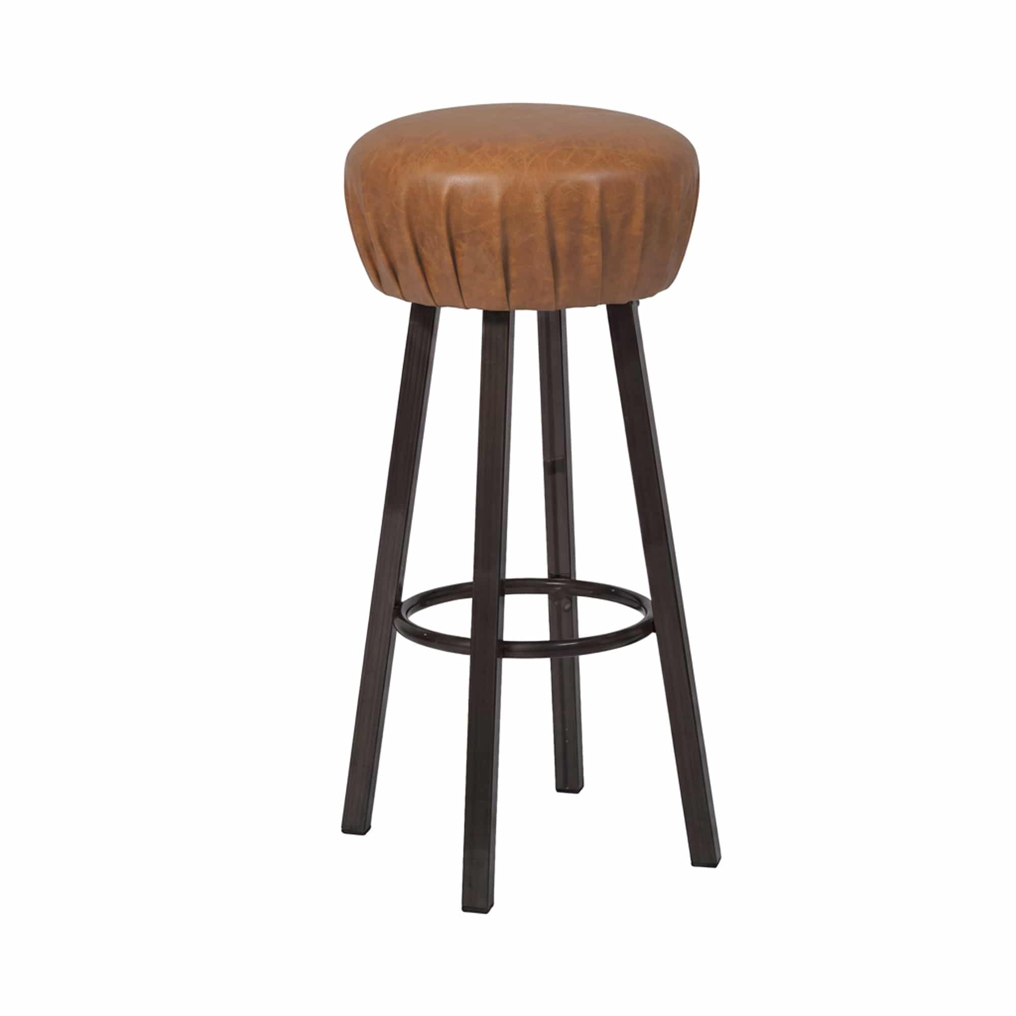 Barkruk 204G geruwd kunstleer cognac Barkruk 204G geruwd cognac